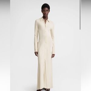 TOTEME Flowing jersey shirtdress ecru